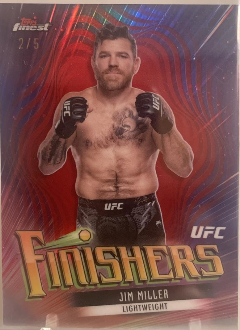 Jim Miller 2024 Topps Finest UFC Finishers #FIN-3 Red Refractor