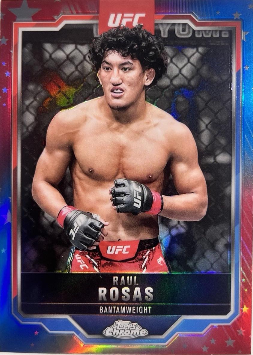 Raul Rosas 2025 Topps Chrome UFC Base #120 Red & Blue Refractor