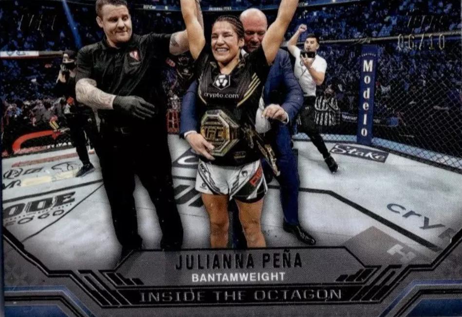 Julianna Peña 2024 Topps Knockout UFC Inside the Octagon #ITO-7 Gold
