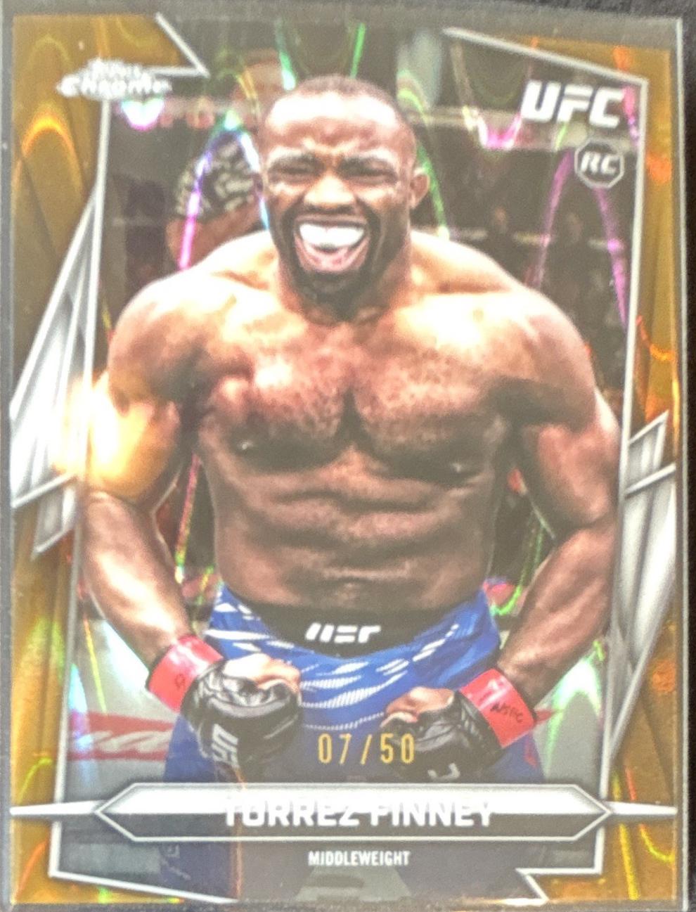 Torrez Finney 2026 Topps Chrome UFC Base #166 Gold Refractor