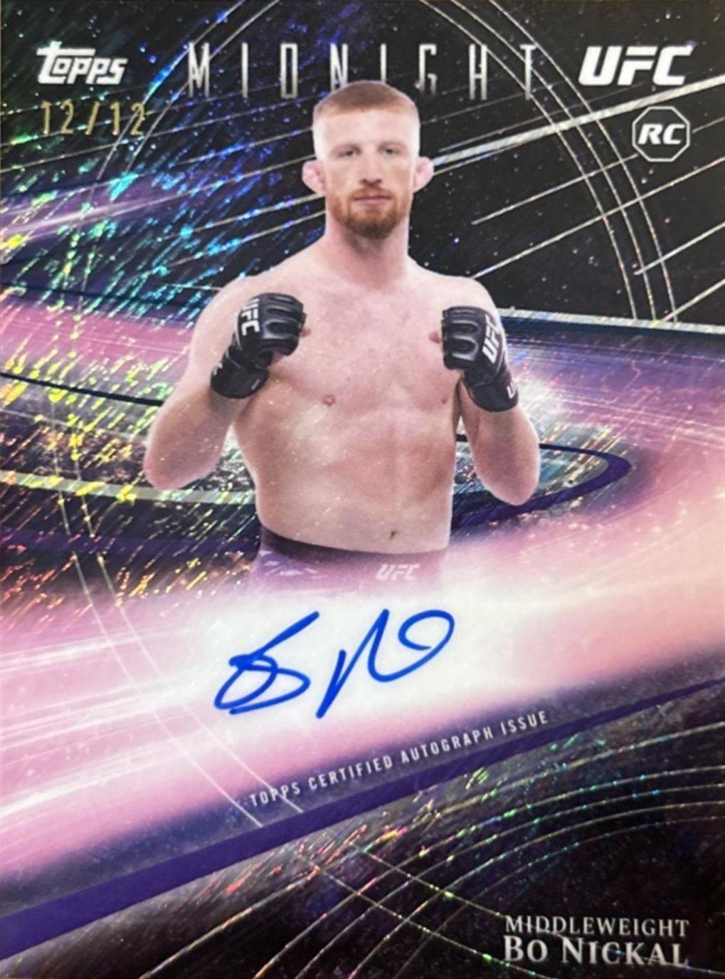 Bo Nickal 2026 Topps Midnight UFC Horizon Signatures #HZS-BN Black Light