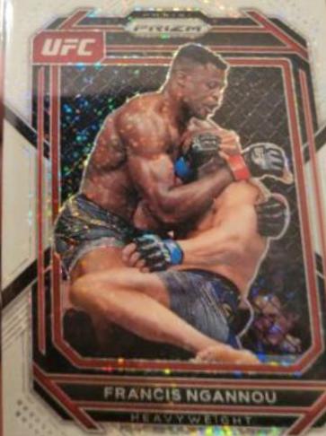 Francis Ngannou 2023 Panini Prizm UFC Base #117 White Sparkle