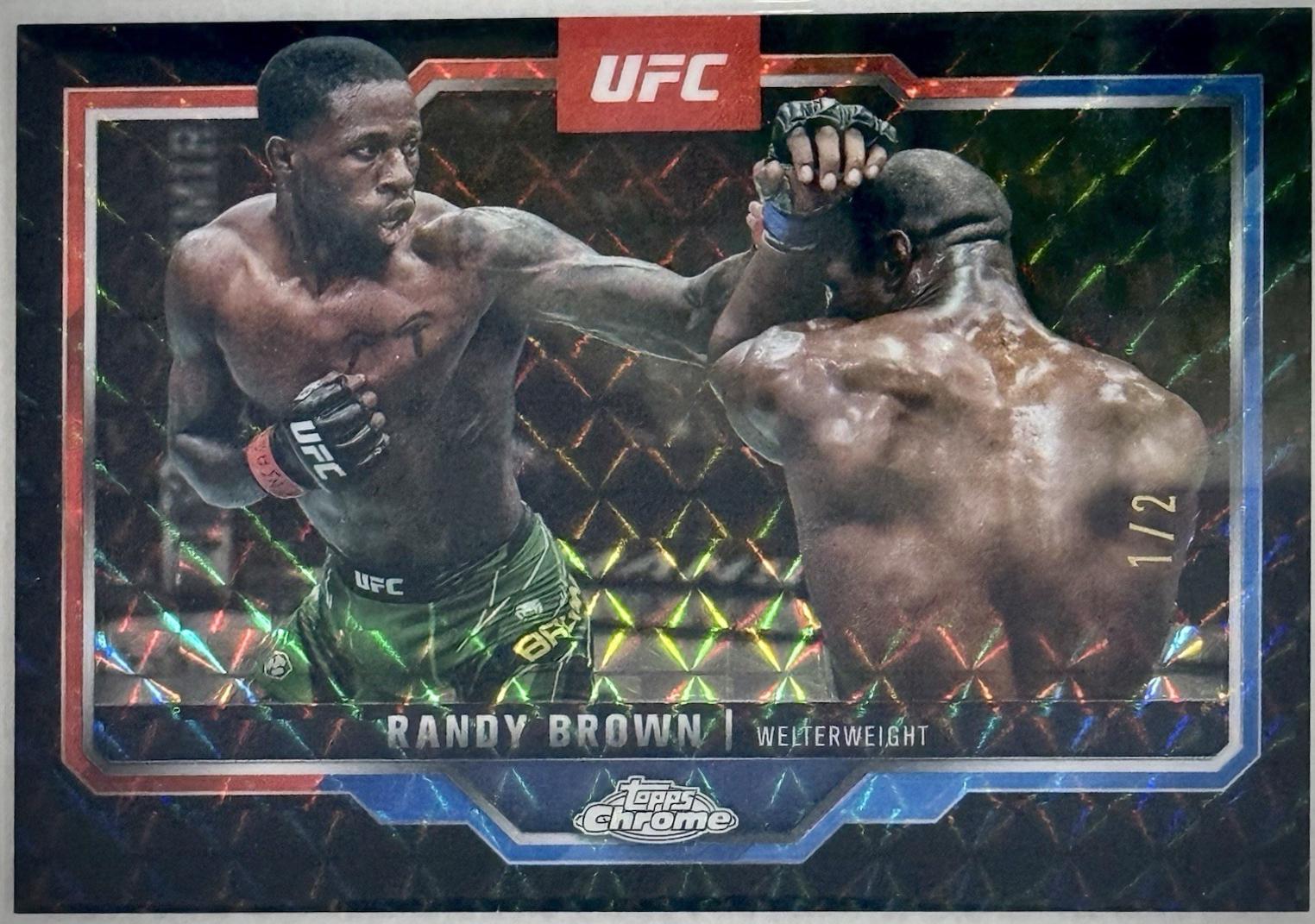 Randy Brown 2025 Topps Chrome UFC Base #23 Black Geometric Refractor