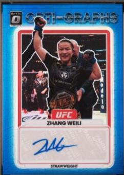 Zhang Weili 2023 Panini Donruss Optic UFC Opti-Graphs #31 Blue Autograph