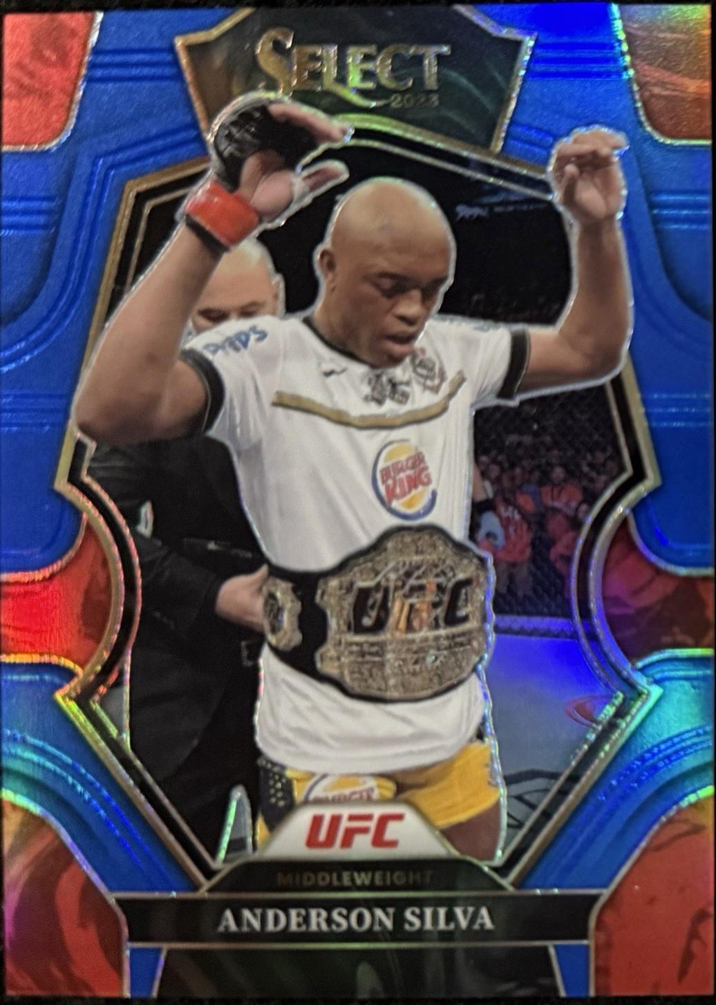 Anderson Silva 2023 Panini Select UFC Premier Level #148 Red Blue Base