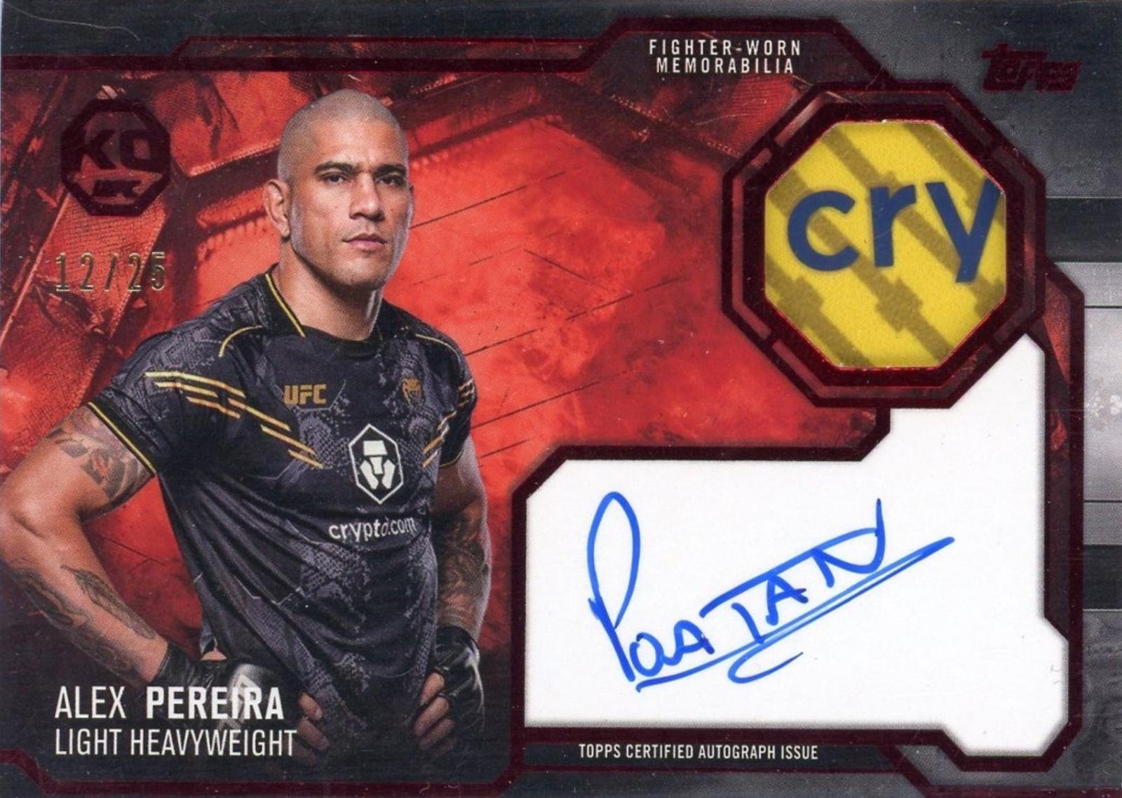 Alex Pereira 2025 Topps Knockout UFC Knockout Autograph Relics #KAR-AP Red