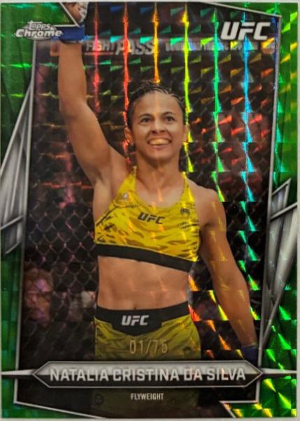 Natalia Silva 2026 Topps Chrome UFC Base #188 Green Geometric Refractor