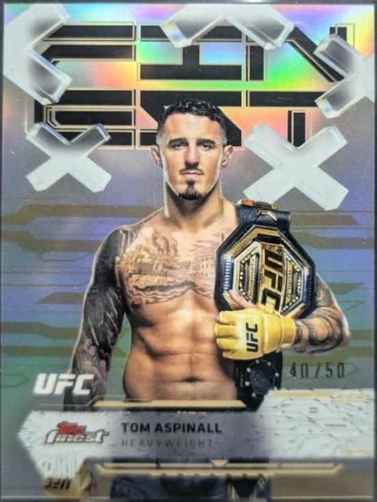 Tom Aspinall 2025 Topps Finest UFC Base Common #91 Gold Refractor