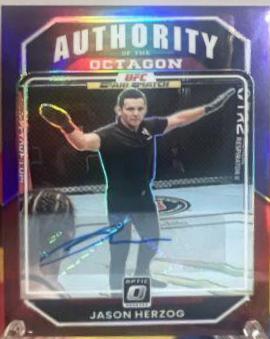 Jason Herzog 2023 Panini Donruss Optic UFC Authority of the Octagon Signatures #150 Purple