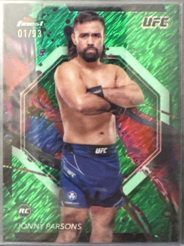 Jonny Parsons 2024 Topps Finest UFC Base Common #10 Green Shimmer Refractor