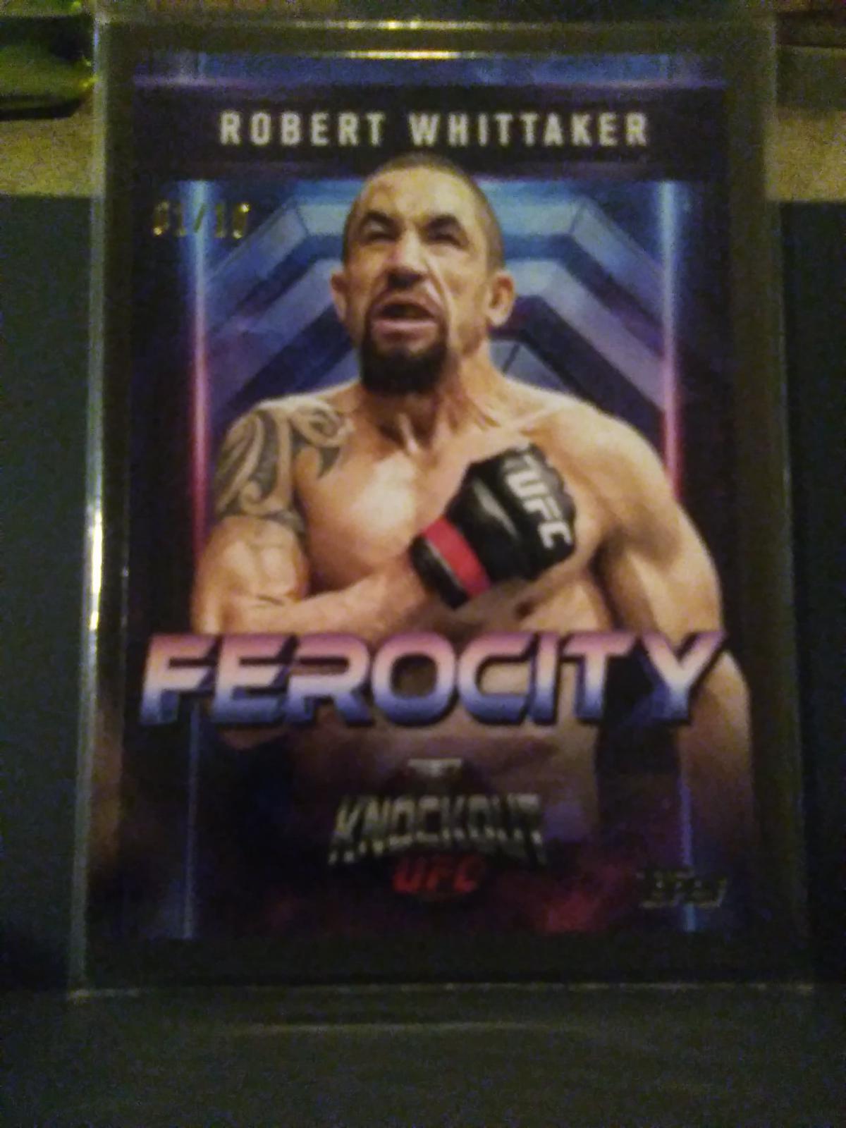 Robert Whittaker 2025 Topps Knockout UFC Ferocity #FE-16 Black