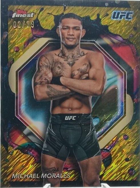 Michael Morales 2024 Topps Finest UFC Base Rare #236 Gold Shimmer Refractor