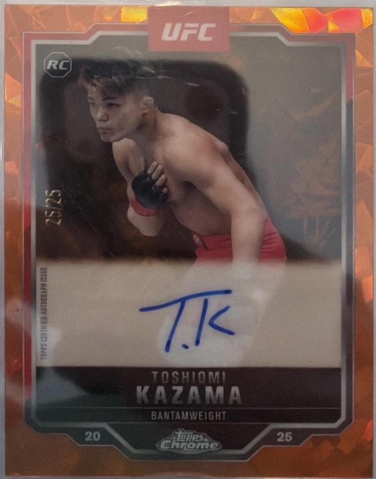 Toshiomi Kazama 2025 Topps Chrome UFC Chrome Rookie Autographs #CRA-TK Orange Refractor