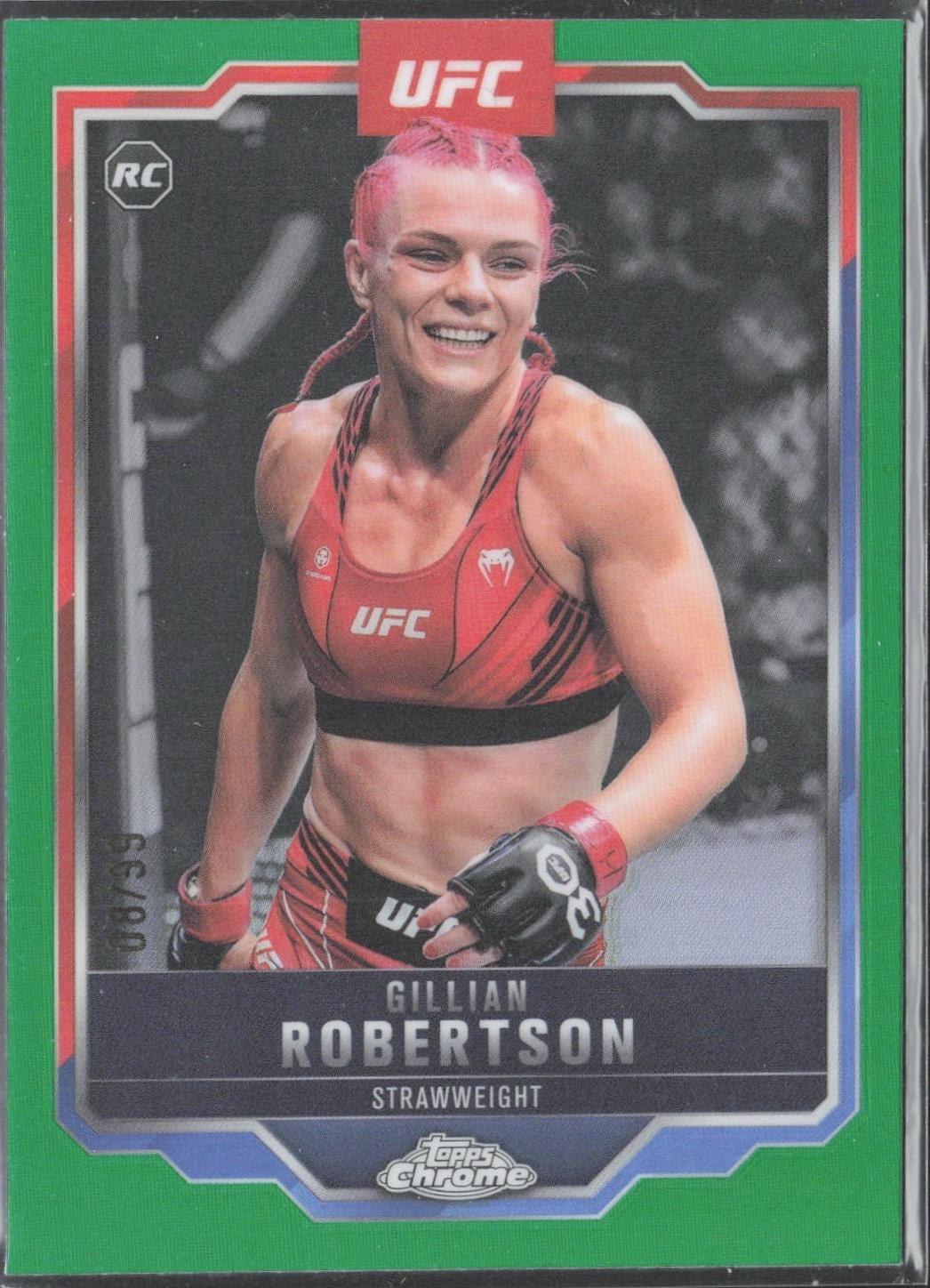 Gillian Robertson 2025 Topps Chrome UFC Base #158 Green Refractor