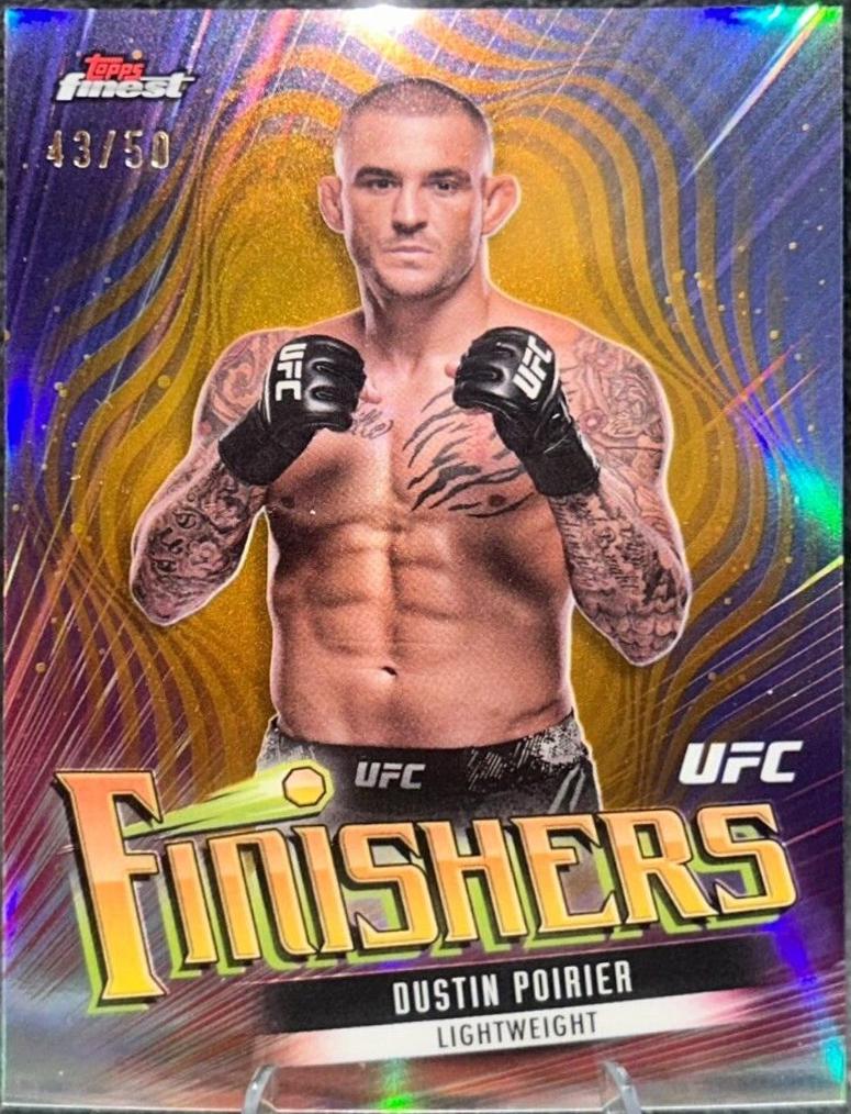 Dustin Poirier 2024 Topps Finest UFC Finishers #FIN-5 Gold Refractor