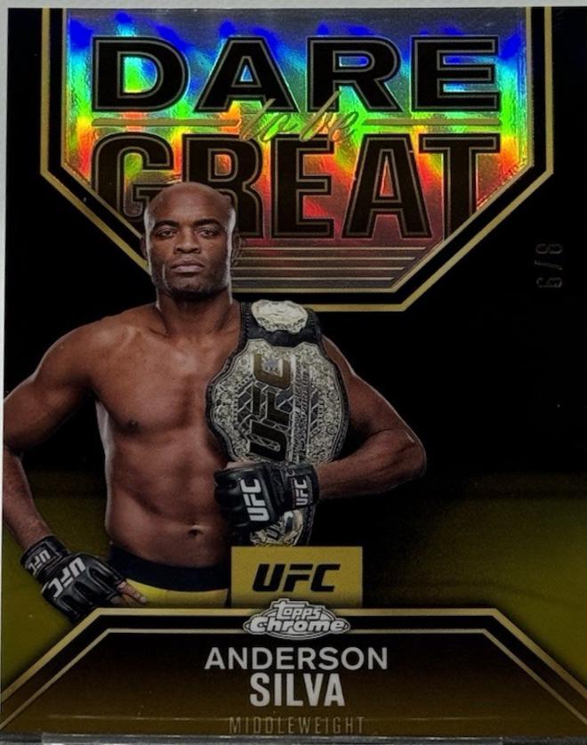 Anderson Silva 2025 Topps Chrome UFC Dare to Be Great #DBG-1 Black & Gold Refractor