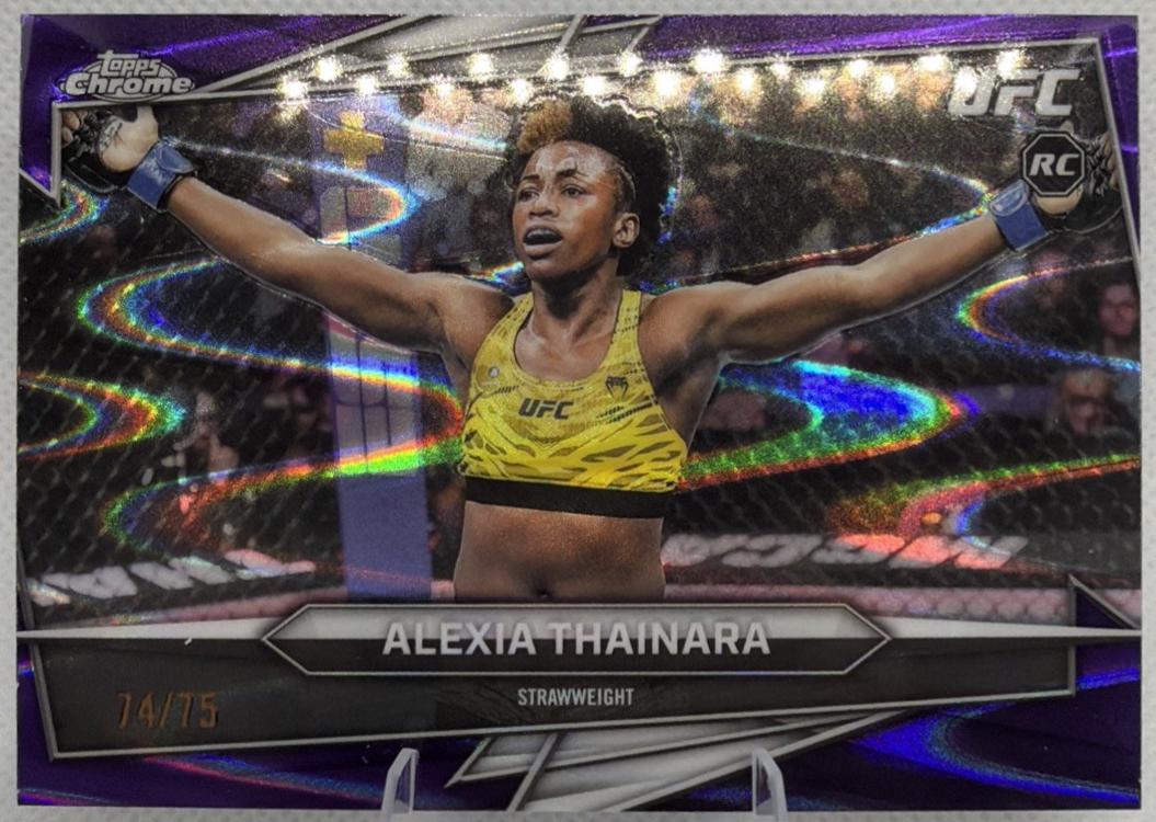 Alexia Thainara 2026 Topps Chrome UFC Base #191 Purple Ray Wave Refractor