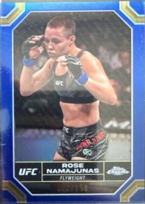 Rose Namajunas 2024 Topps Chrome UFC Base #169 Blue Refractor