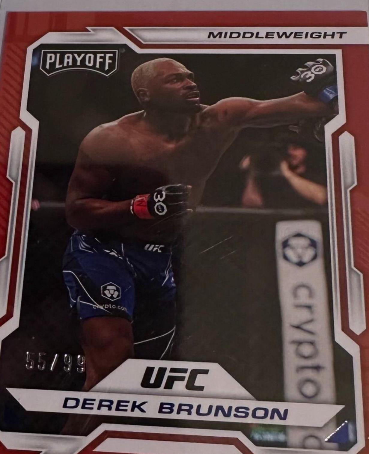 Derek Brunson 2023 Panini Chronicles UFC Base Playoff #164 Blue
