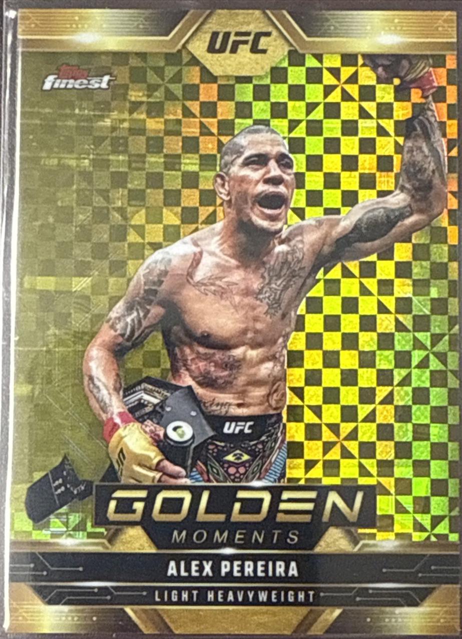 Alex Pereira 2025 Topps Finest UFC Golden Moments #GM-7 Checkerboard Refractor