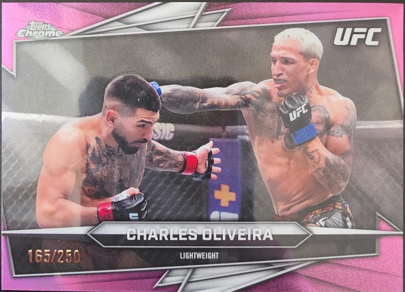 Charles Oliveira 2026 Topps Chrome UFC Base #150 Pink Refractor