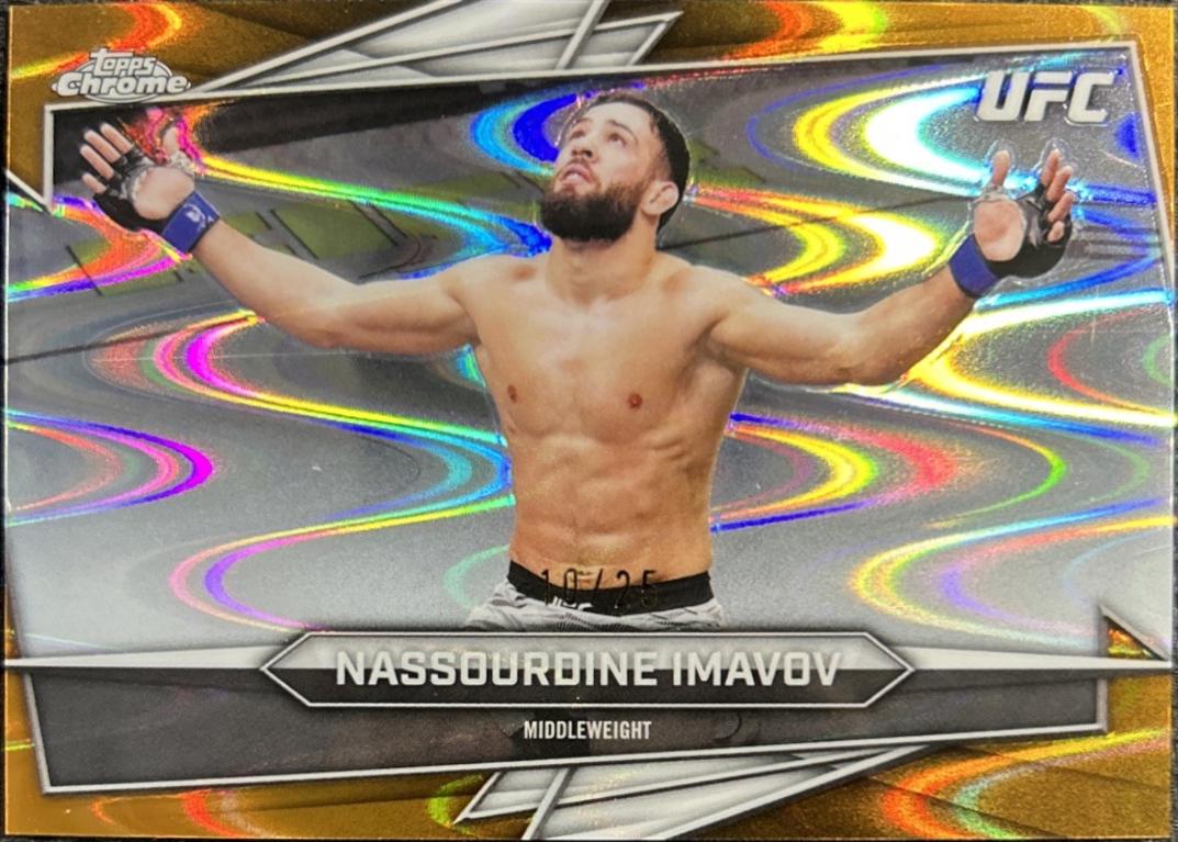 Nassourdine Imavov 2026 Topps Chrome UFC Base #131 Orange Ray Wave Refractor