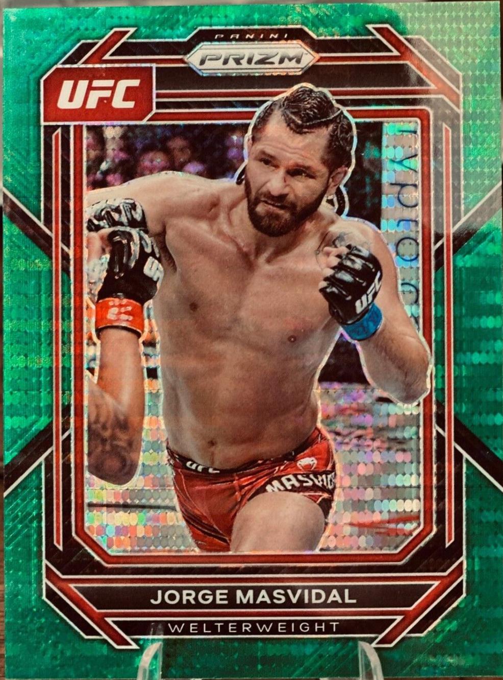 Jorge Masvidal 2023 Panini Prizm UFC Base #189 Green Pulsar