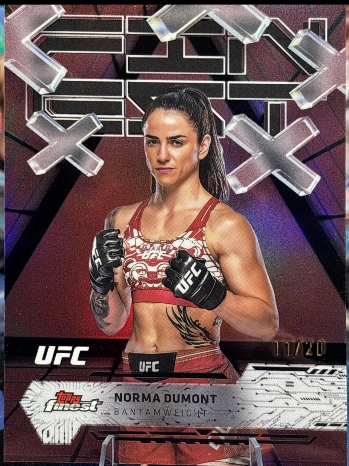 Norma Dumont 2025 Topps Finest UFC Base Common #48 Red Black Vapor Refractor
