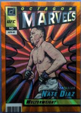 Nate Diaz 2022 Panini Donruss UFC Octagon Marvels #14 Orange
