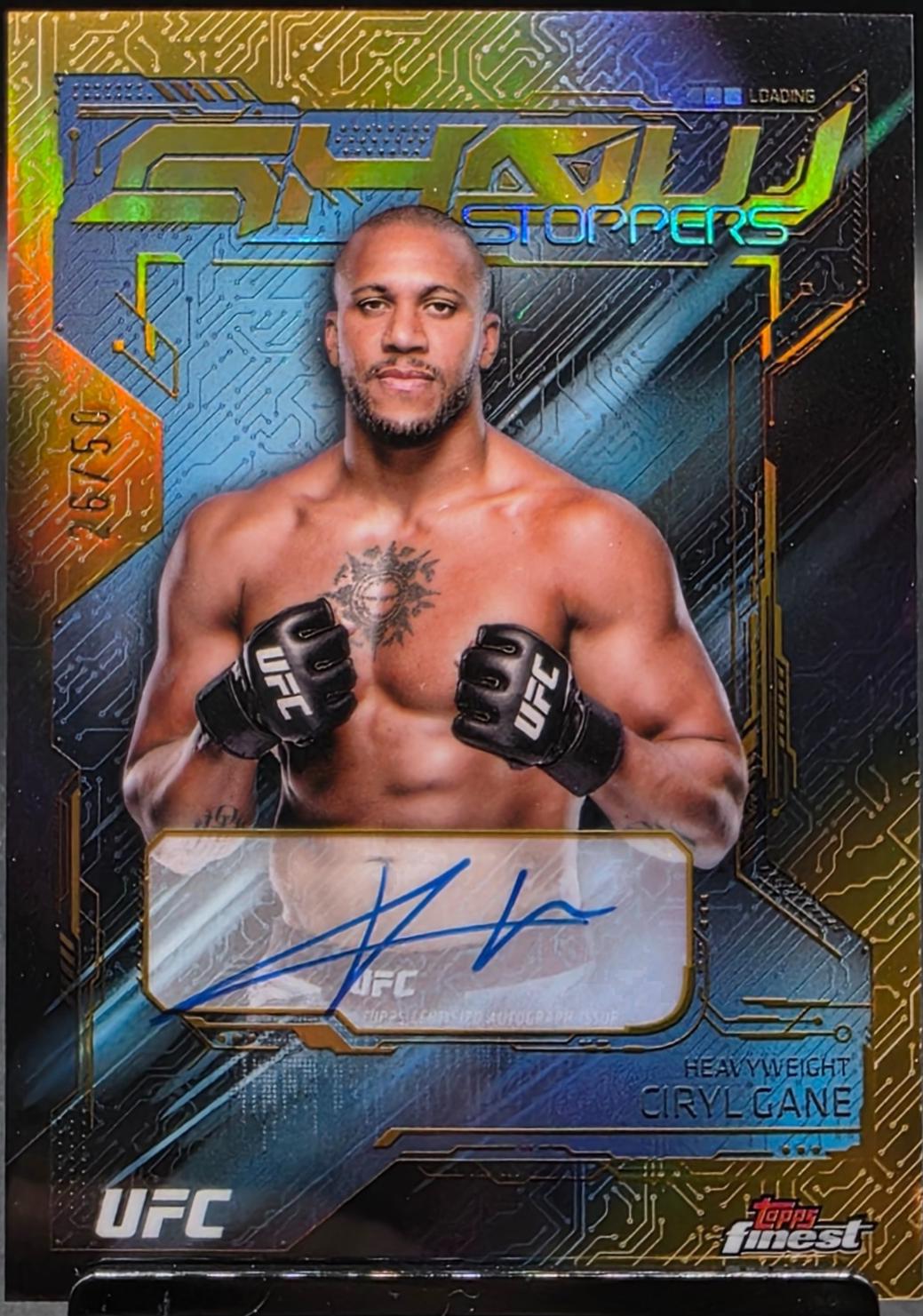 Ciryl Gane 2025 Topps Finest UFC Showstopper Autographs #SSA-CG Gold Refractor