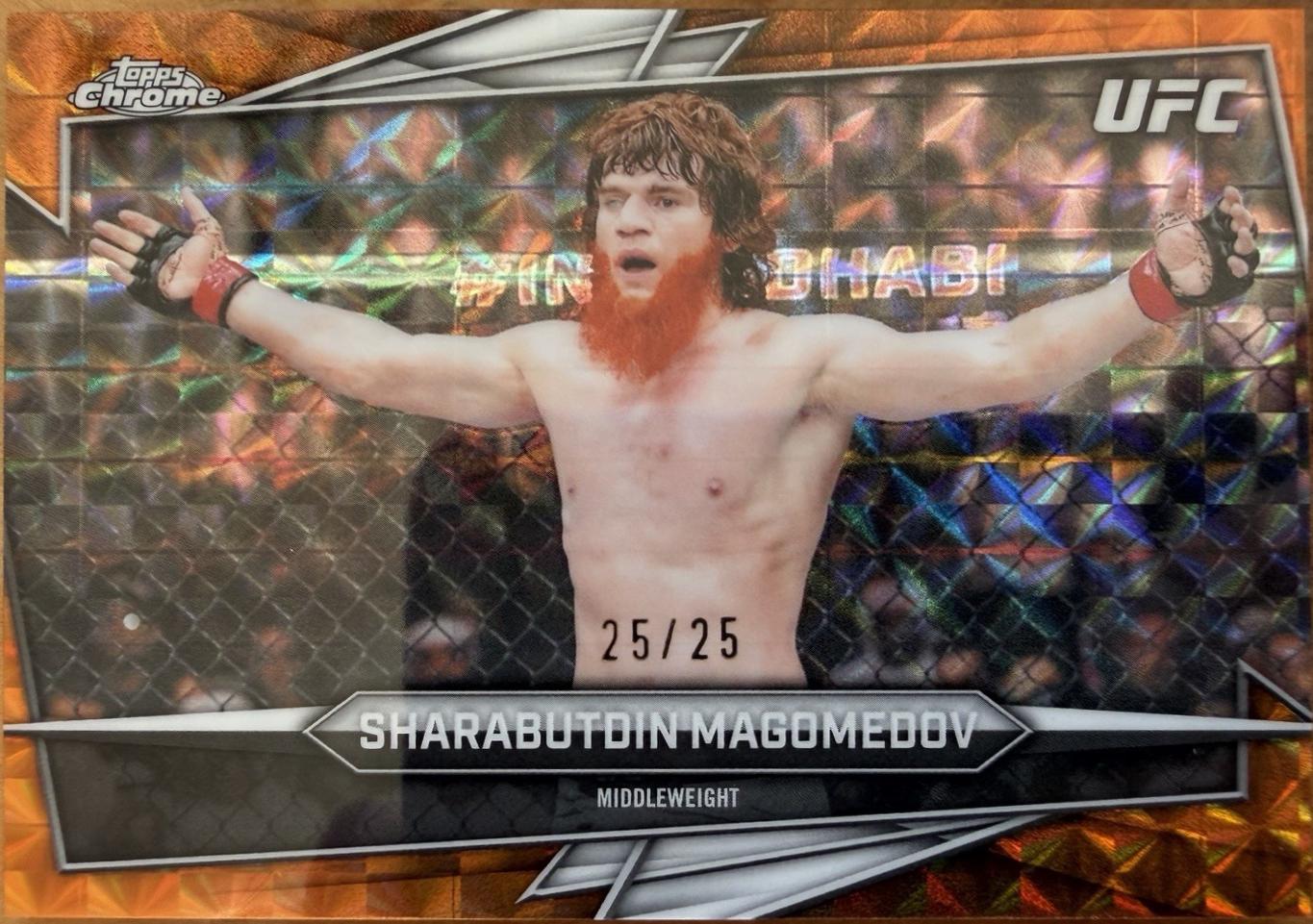 Shara Magomedov 2026 Topps Chrome UFC Base #21 Orange Geometric Refractor