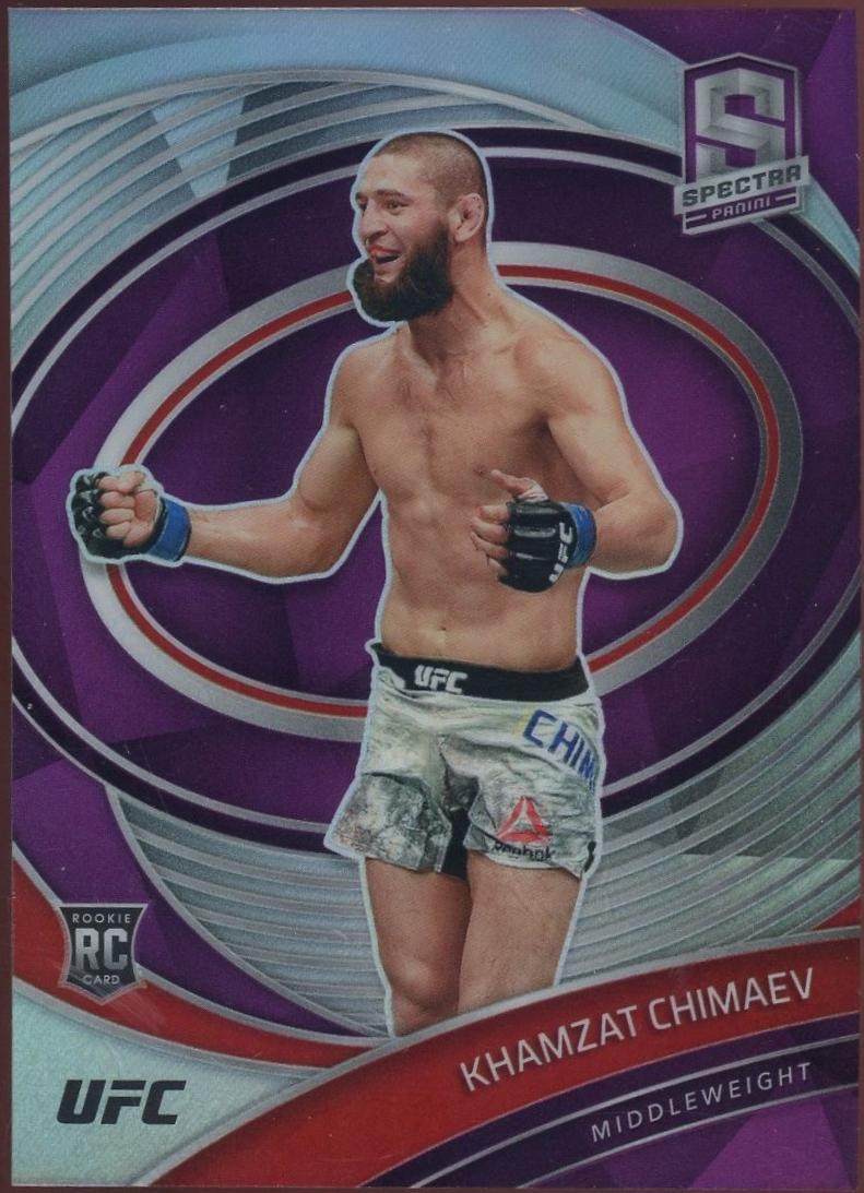 Khamzat Chimaev 2021 Panini Chronicles UFC Base Spectra #293 Purple