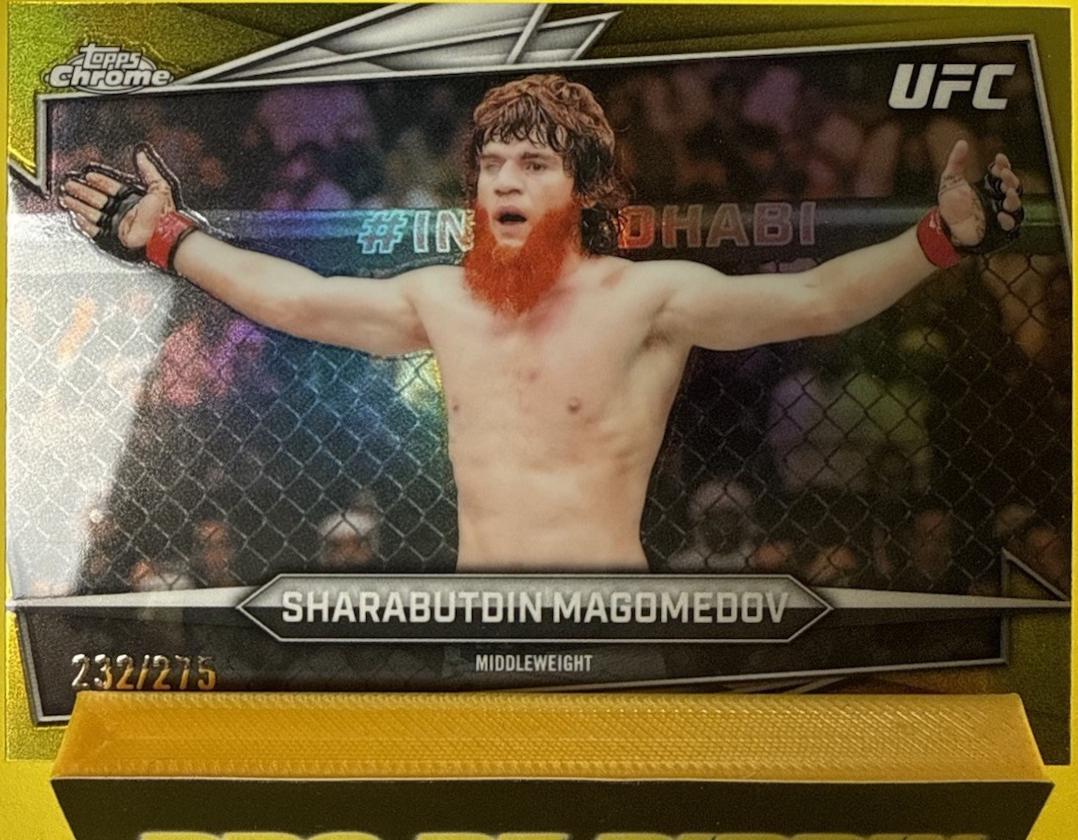 Shara Magomedov 2026 Topps Chrome UFC Base #21 Yellow Refractor