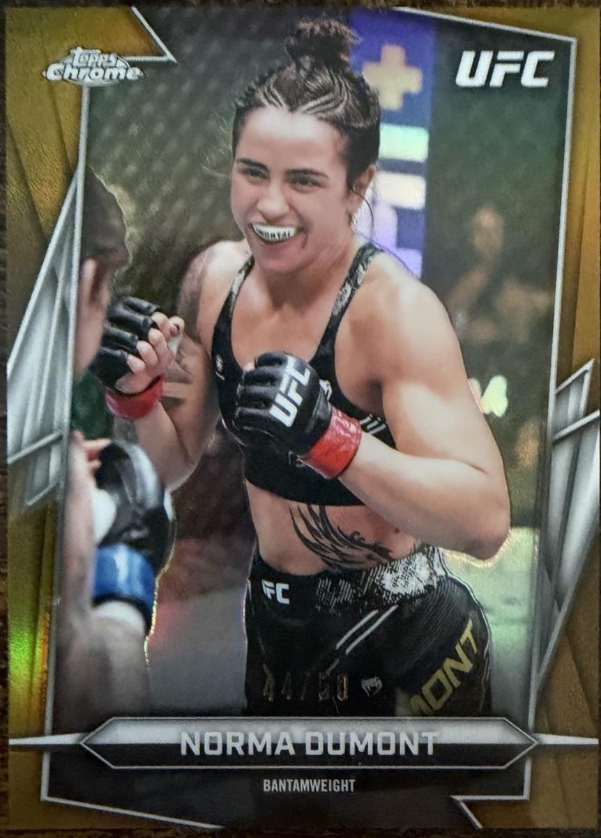 Norma Dumont 2026 Topps Chrome UFC Base #68 Gold Refractor