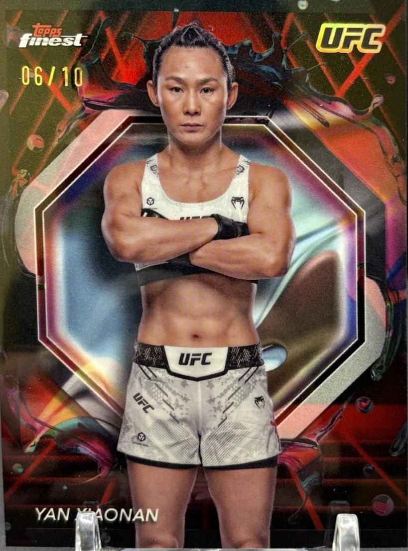 Yan Xiaonan 2024 Topps Finest UFC Base Rare #242 Red Black Vapor Refractor