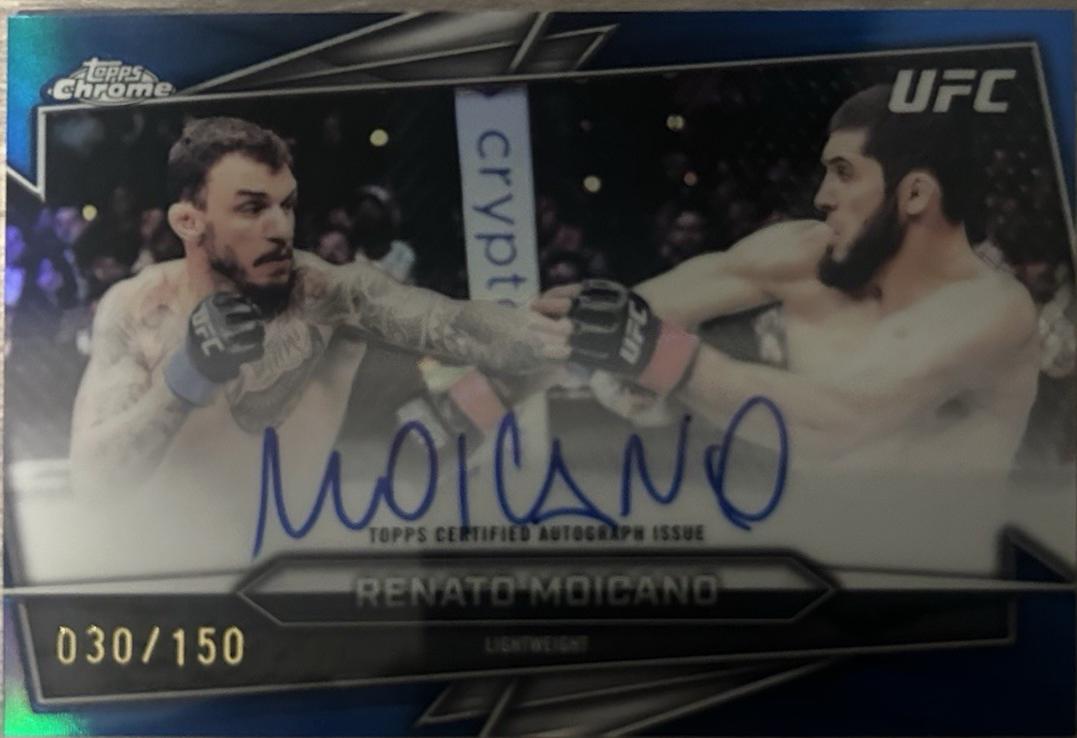 Renato Moicano 2026 Topps Chrome UFC Base Autographs #BAV-RM Blue Refractor