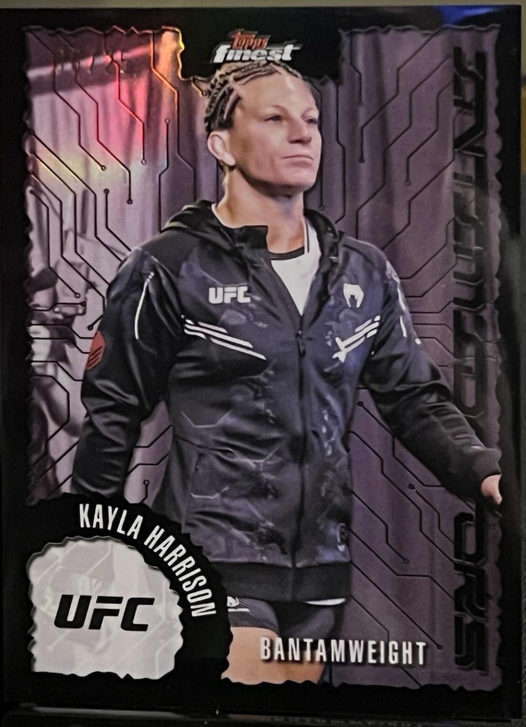 Kayla Harrison 2025 Topps Finest UFC Intimidators #IT-5 Black Refractor