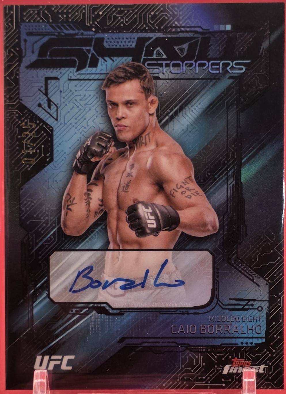 Caio Borralho 2025 Topps Finest UFC Showstopper Autographs #SSA-CB Black Refractor