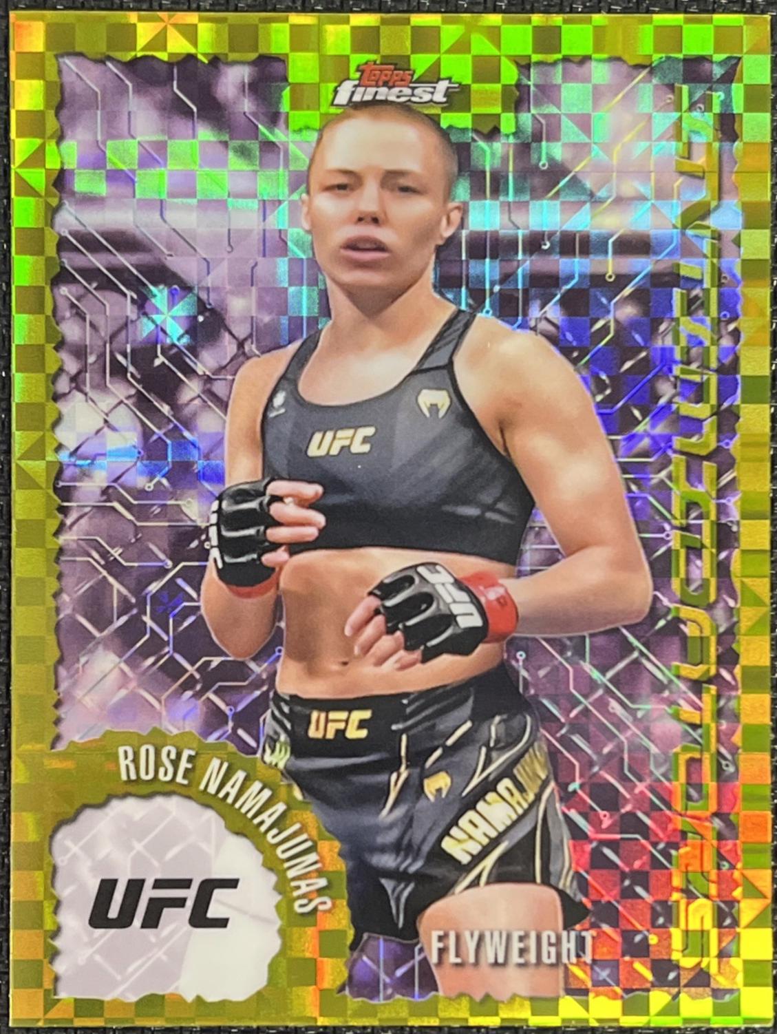 Rose Namajunas 2025 Topps Finest UFC Intimidators #IT-6 Checkerboard Refractor
