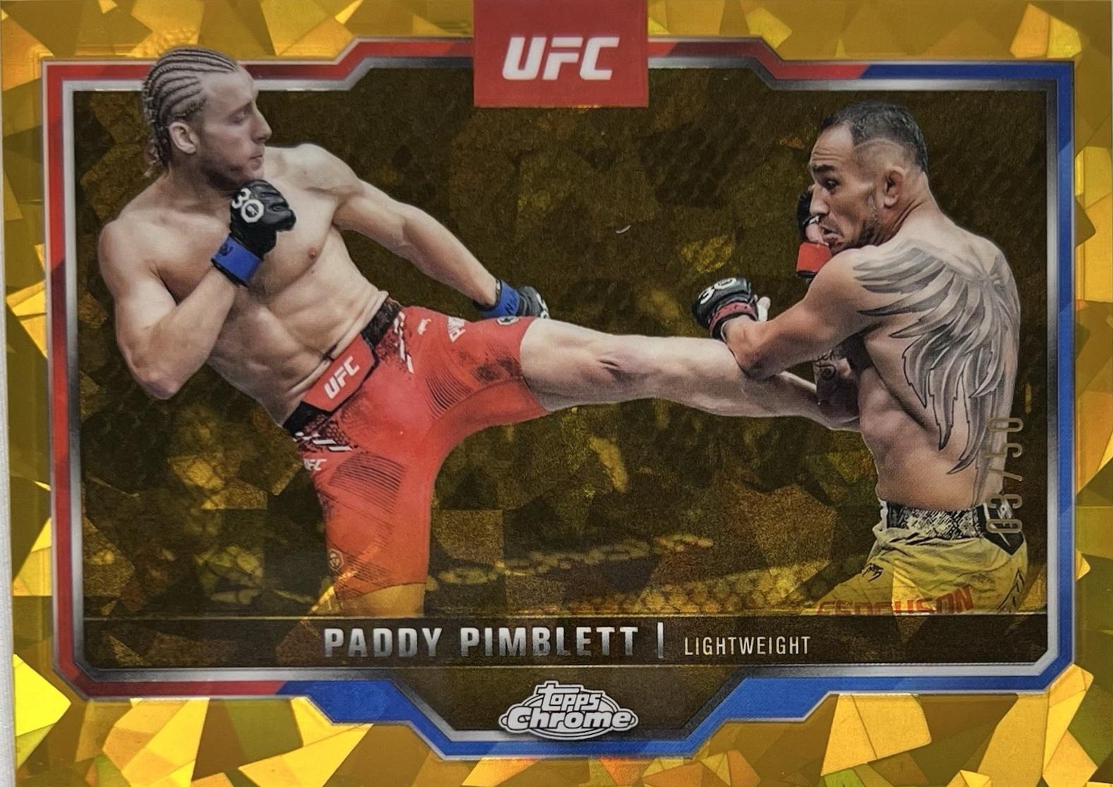 Paddy Pimblett 2025 Topps Chrome Sapphire UFC Base Sapphire #177 Gold Sapphire
