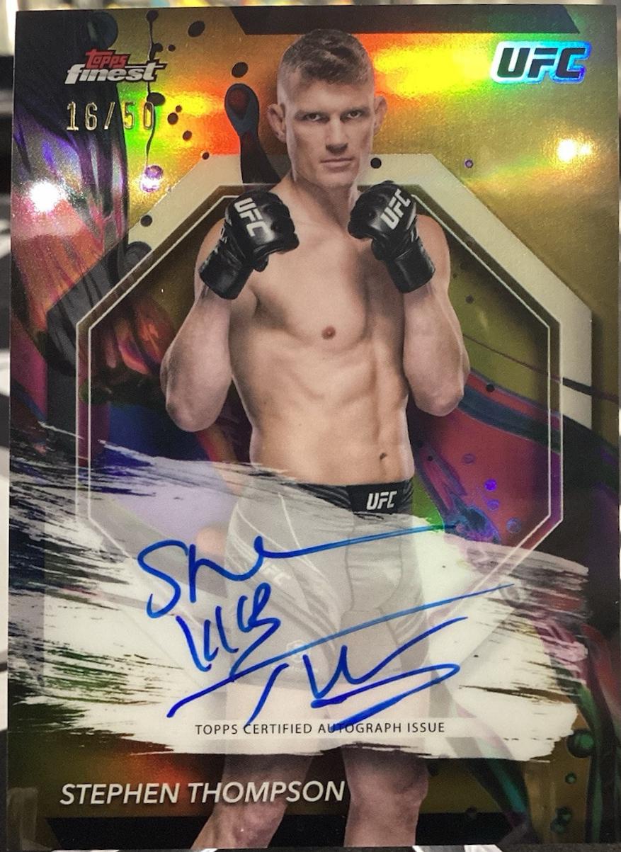 Stephen Thompson 2024 Topps Finest UFC Finest Autographs #FA-STN Gold Refractor