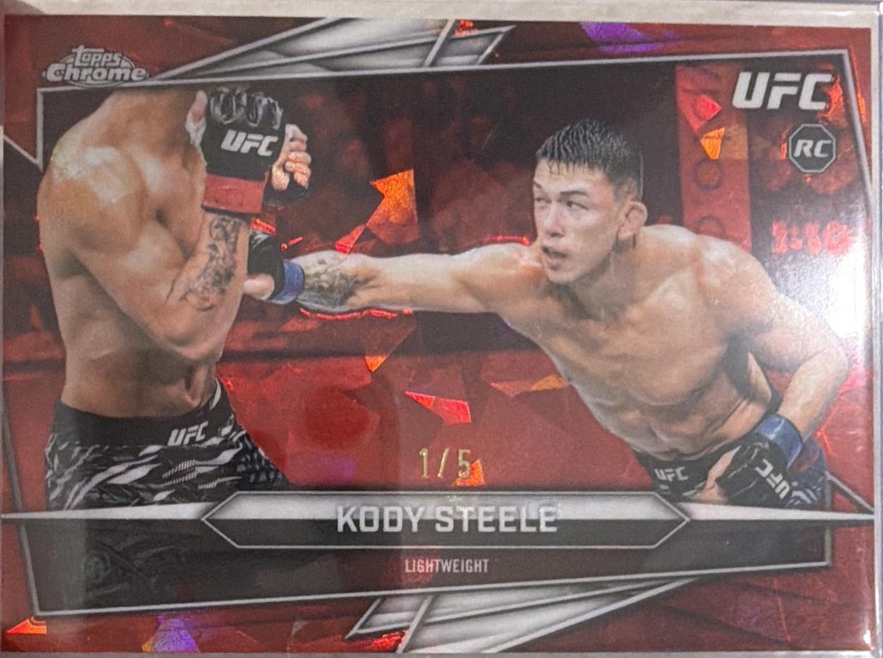 Kody Steele 2026 Topps Chrome UFC Base #143 Red Geometric Refractor