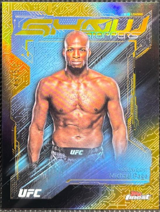 Michael Page 2025 Topps Finest UFC Showstoppers #SS-25 Gold Refractor