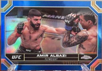 Amir Albazi 2024 Topps Chrome UFC Base #16 Blue Refractor