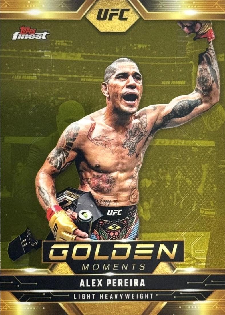 Alex Pereira 2025 Topps Finest UFC Golden Moments #GM-7 Refractor