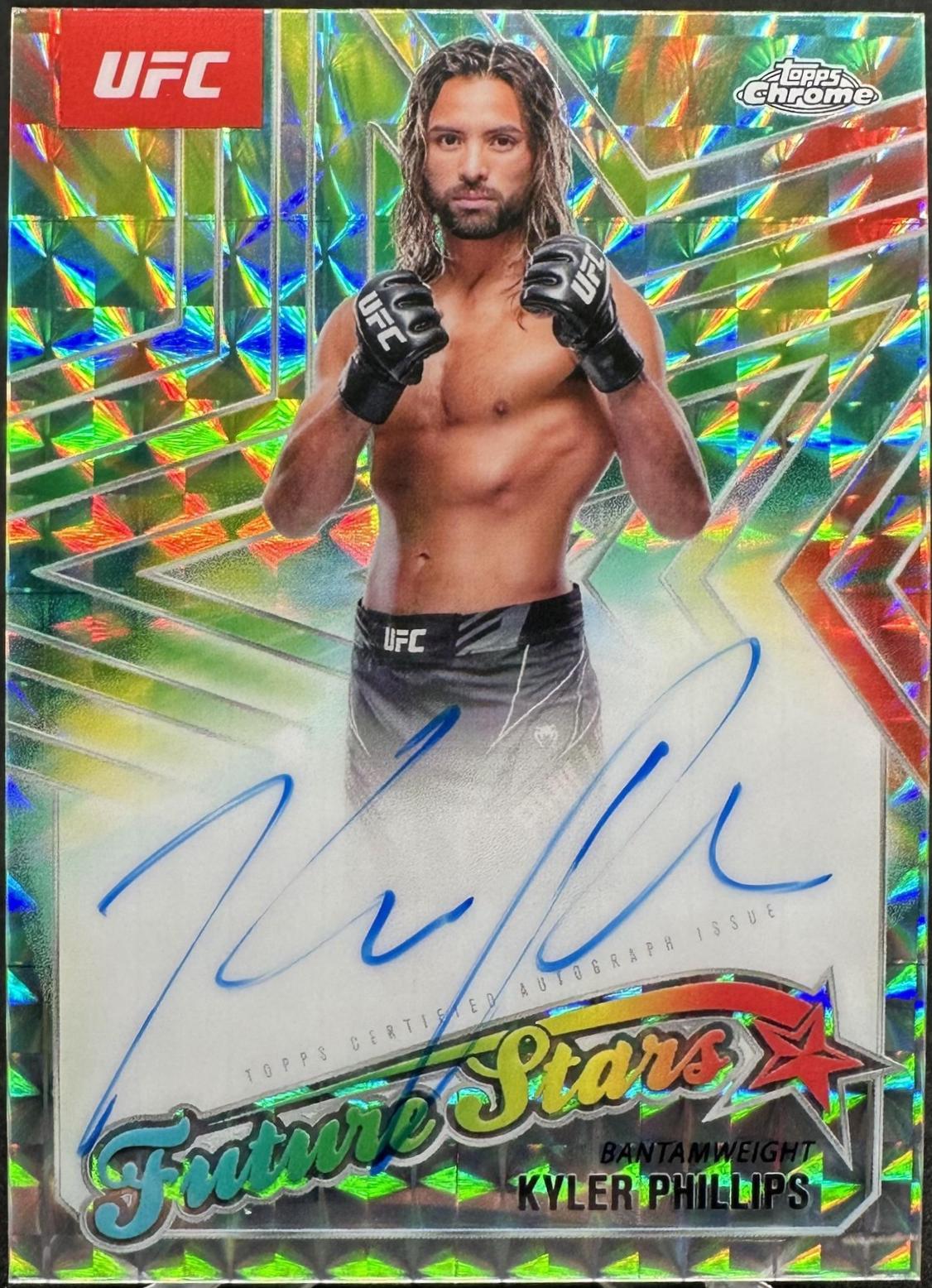 Kyler Phillips 2025 Topps Chrome UFC Future Stars Autographs #FSA-KP Geometric Aqua Refractor