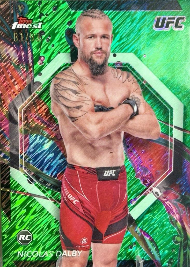 Nicolas Dalby 2024 Topps Finest UFC Base Common #87 Green Shimmer Refractor