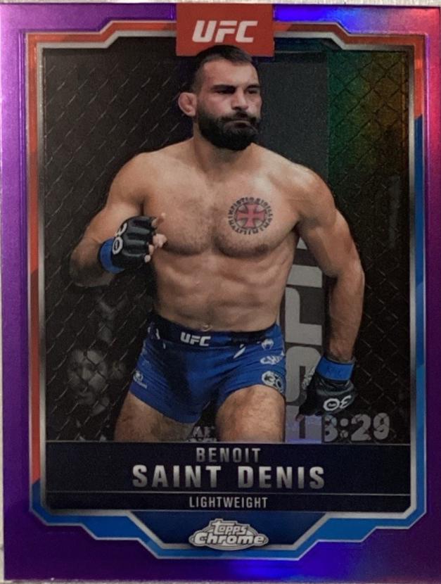 Benoit Saint Denis 2025 Topps Chrome UFC Base #162 Purple Refractor