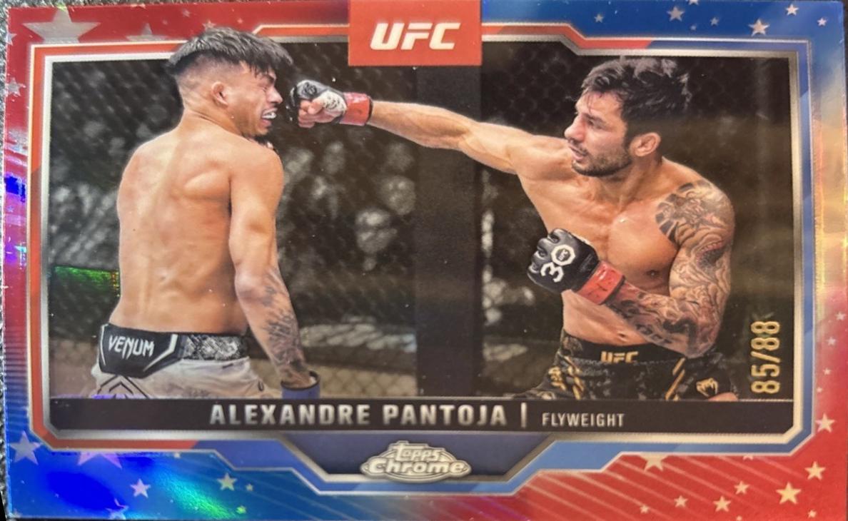 Alexandre Pantoja 2025 Topps Chrome UFC Base #188 Red White Blue Refractor