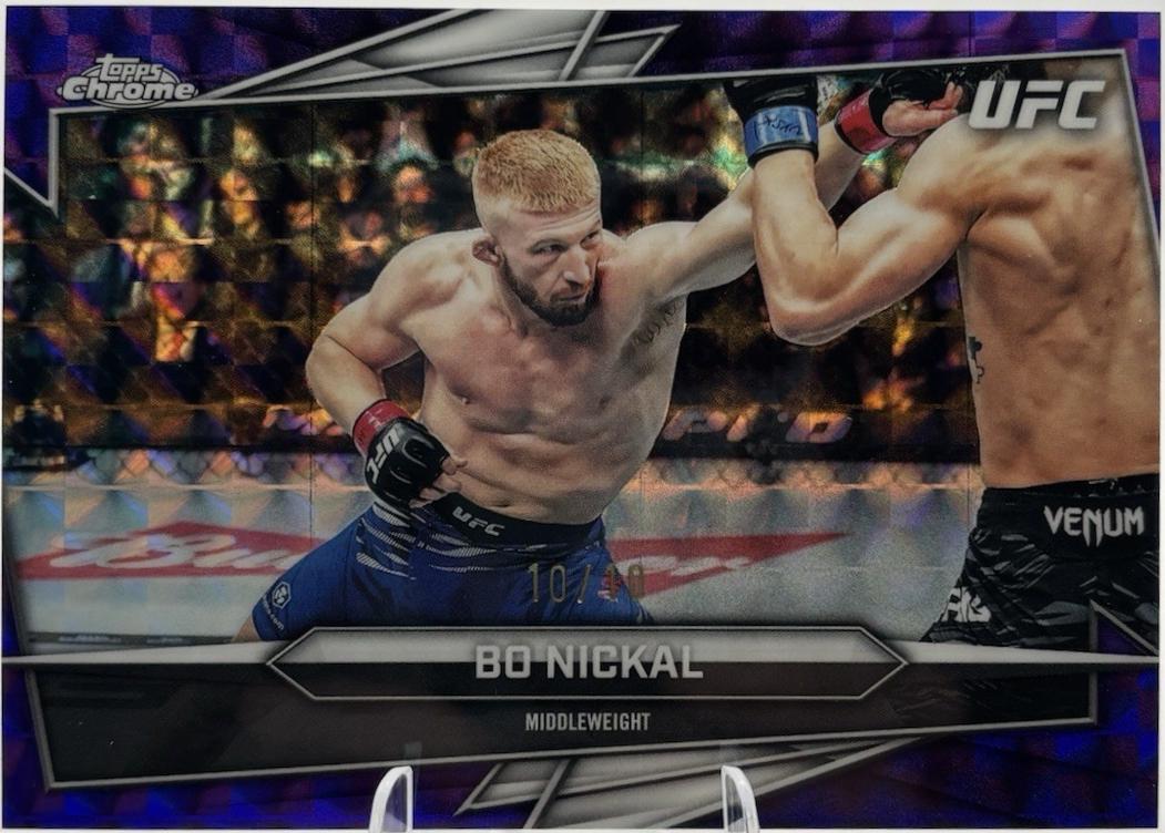 Bo Nickal 2026 Topps Chrome UFC Base #46 Purple Geometric Refractor
